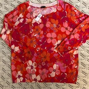 Talbots Tossed Flowers Crewneck Sweater